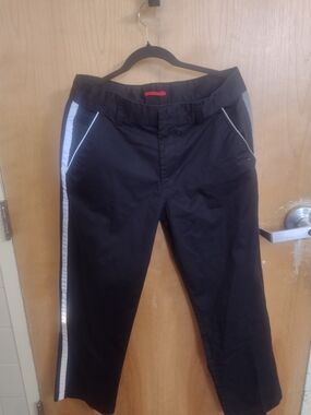 Tesla Black Chinos with White Side Stripe